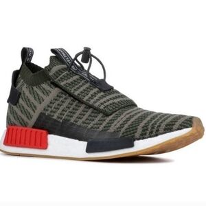 Adidas NMD TS1 Primeknit Shoes Night Cargo Base Green Black Sneakers Men Sz 9.5